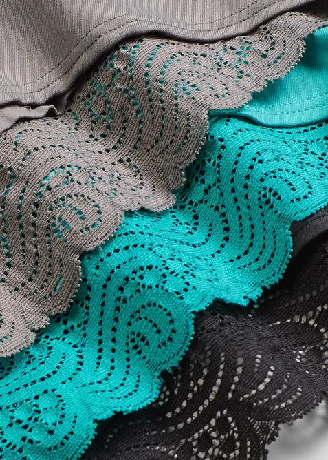 Lot de 4 culottes avec dentelle, bonprix