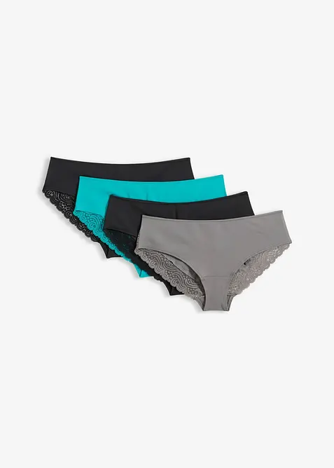 Lot de 4 culottes avec dentelle, bonprix