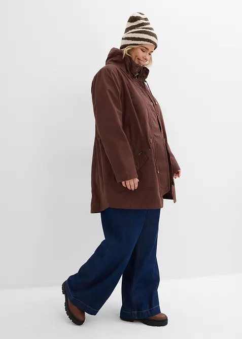 Parka courte en coton &agrave; col montant, cintr&eacute;e, bonprix