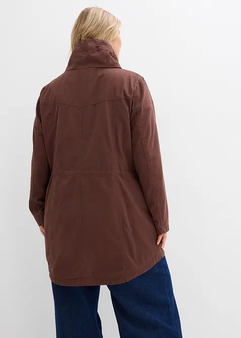 Parka courte en coton &agrave; col montant, cintr&eacute;e, bonprix
