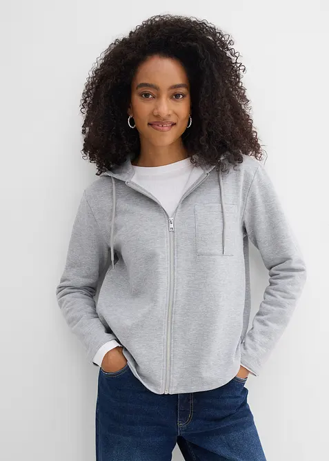 Sweat zipp&eacute; &agrave; capuche avec polyester recycl&eacute;, bonprix