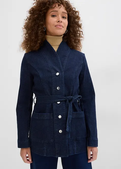 Veste en jean avec ceinture, bonprix