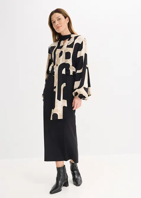 Chemisier en viscose fluide &agrave; lavalli&egrave;re, bonprix