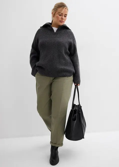 Pantalon en twill coton &eacute;lasthanne, bonprix