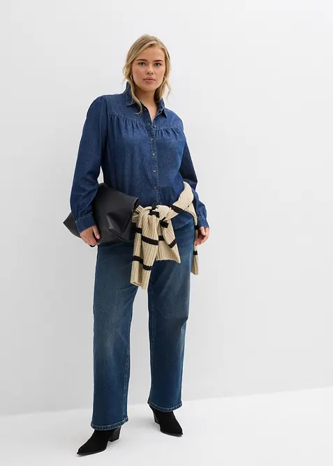 Chemisier en jean 100% coton, bonprix