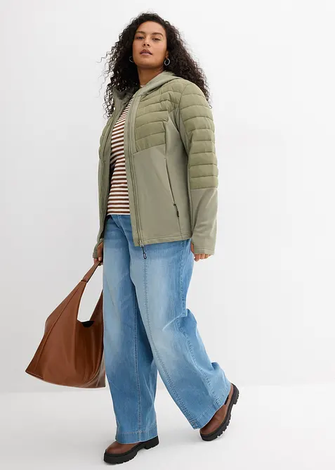 Veste matelass&eacute;e d&eacute;perlante avec softshell, bonprix