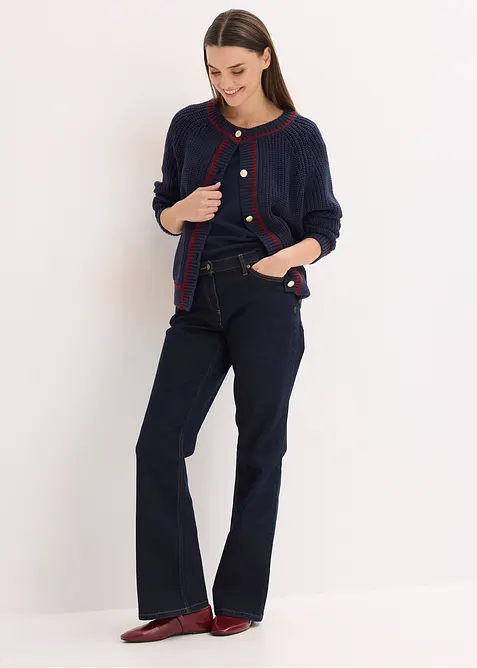 Gilet en maille &agrave; rayures contrastantes, bonprix