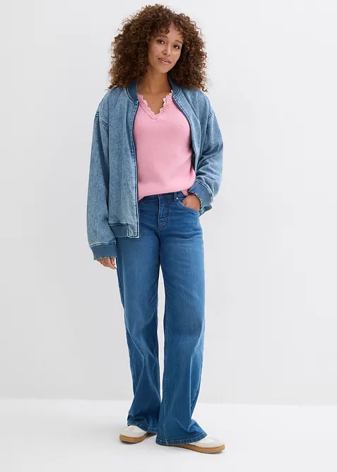 Pull &agrave; empi&egrave;cement dentelle, bonprix