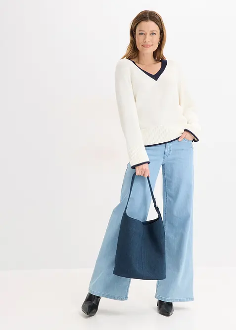 Pull &agrave; rayures contrastantes, bonprix