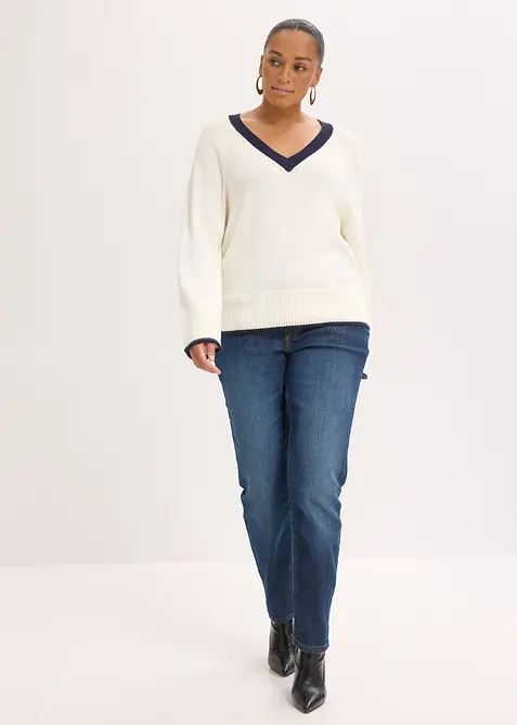 Pull &agrave; rayures contrastantes, bonprix