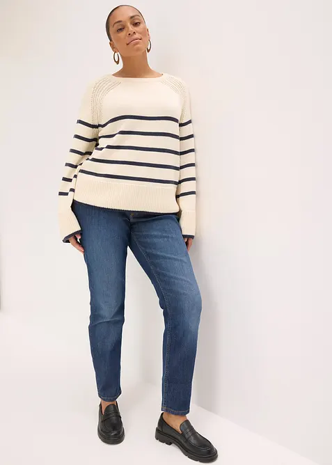 Pull &agrave; rayures contrastantes, bonprix