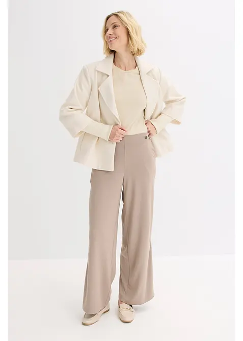 Pantalon en jersey &agrave; patte d&eacute;corative, bonprix