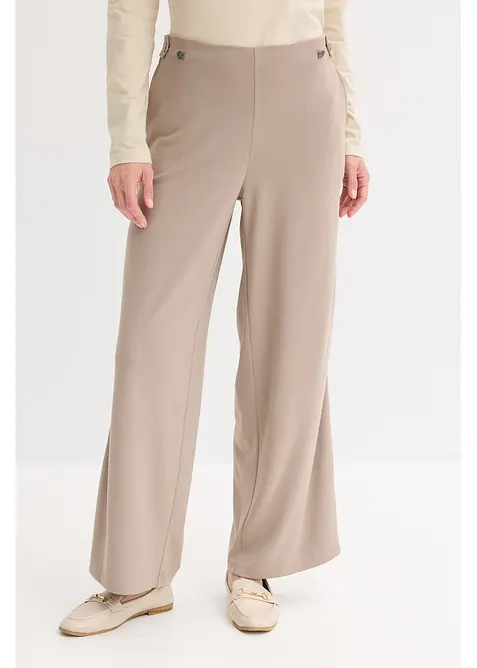 Pantalon en jersey &agrave; patte d&eacute;corative, bonprix