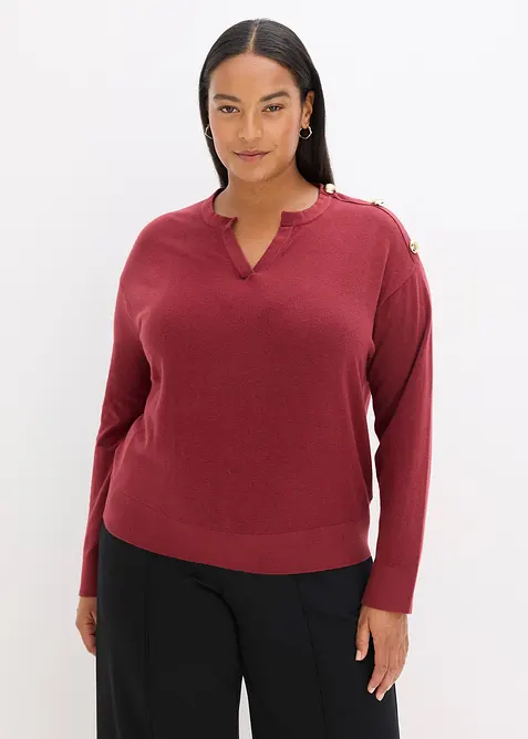 Pull en maille avec boutons, bonprix
