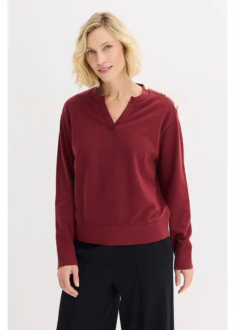 Pull en maille avec boutons, bonprix