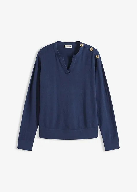 Pull en maille avec boutons, bonprix