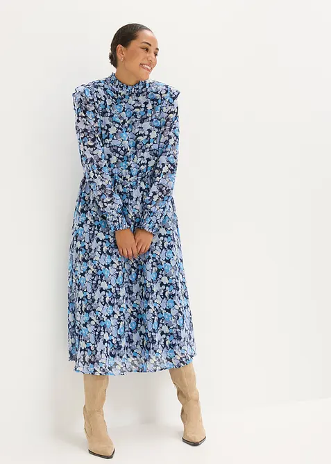 Blouse en mousseline &agrave; col montant, bonprix