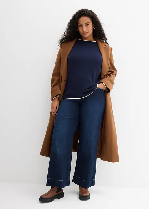 Pull en fine maille de coton m&eacute;lang&eacute;, bonprix