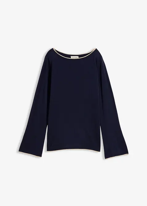 Pull en fine maille de coton m&eacute;lang&eacute;, bonprix