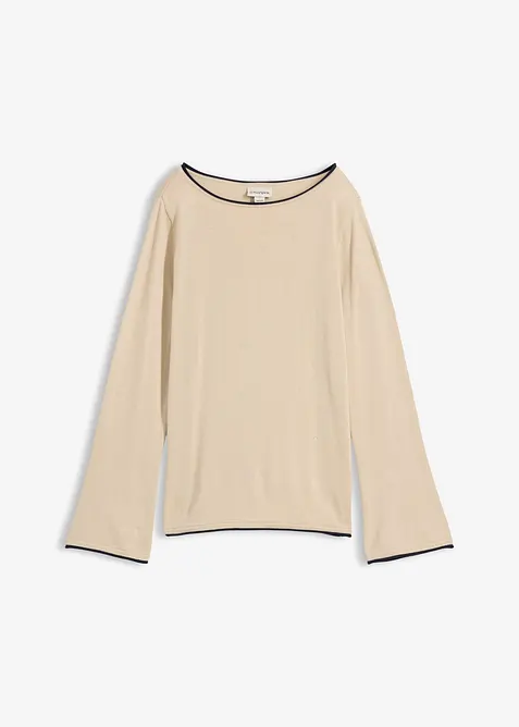 Pull en fine maille de coton m&eacute;lang&eacute;, bonprix