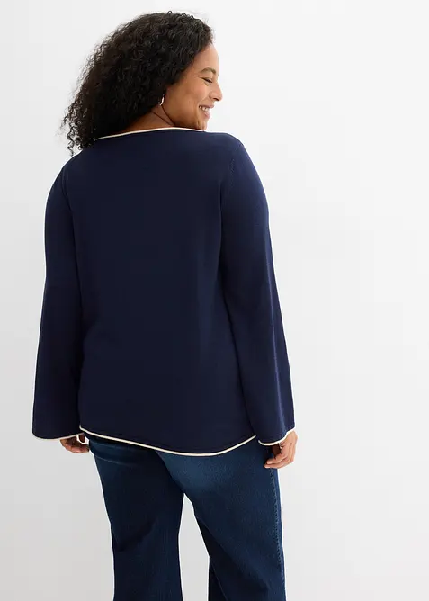 Pull en fine maille de coton m&eacute;lang&eacute;, bonprix