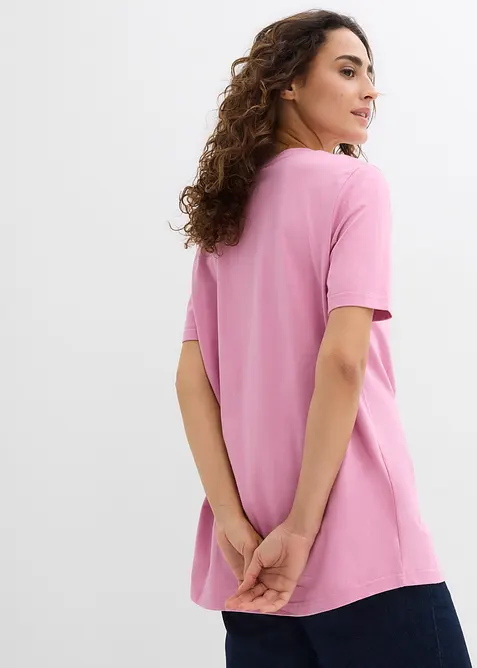 Lot de 2 T-shirts longs 100% coton, bonprix