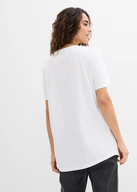 Lot de 2 T-shirts longs 100% coton, bonprix