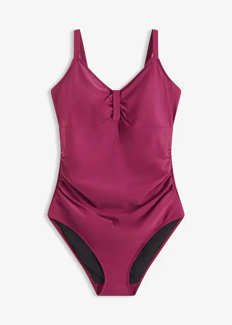 Maillot sculptant &agrave; fronces, maintien mod&eacute;r&eacute;, bonprix