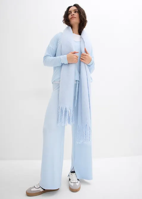 Pantalon en jersey effet maille, bonprix