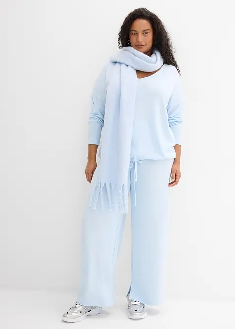 Pantalon en jersey effet maille, bonprix