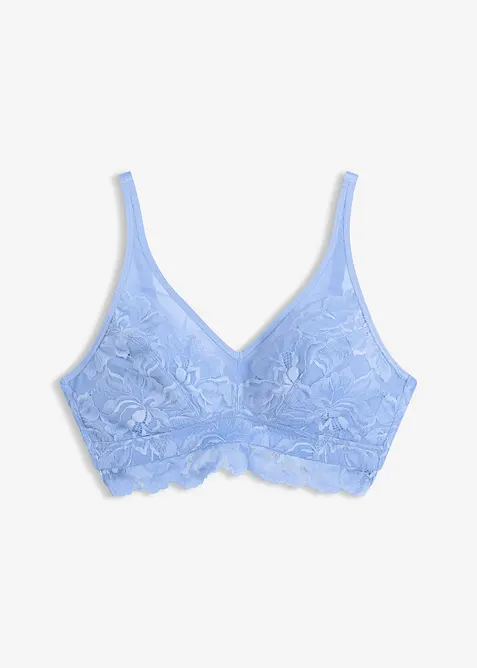 Soutien-gorge bralette &agrave; dentelle floral et mesh, bonprix