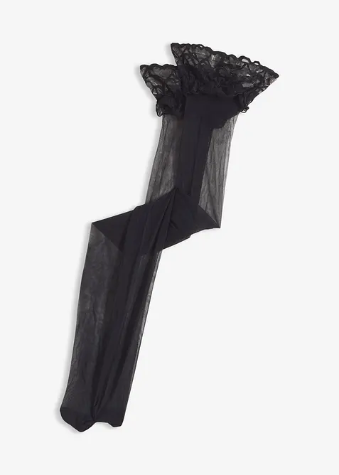 Bas auto-agrippants avec dentelle 20den, bonprix