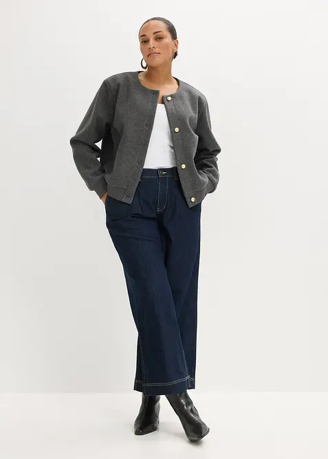 Blouson doux effet tweed, bonprix