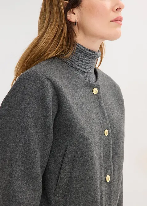 Blouson doux effet tweed, bonprix