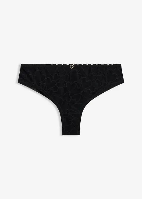 Slip br&eacute;silien en dentelle c&oelig;urs, bonprix