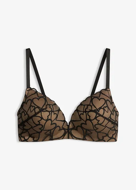 Soutien-gorge &agrave; coques sans armatures, dentelle c&oelig;urs, bonprix