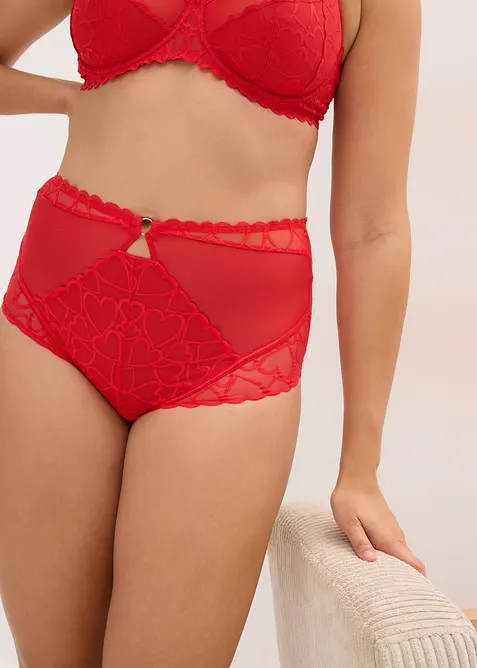 Culotte taille haute avec dentelle c&oelig;urs, bonprix