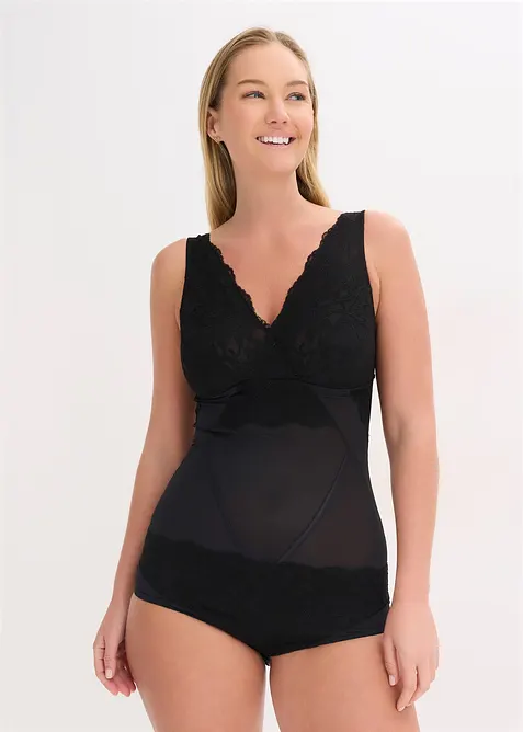 Body sculptant avec dentelle, maintien l&eacute;ger, bonprix