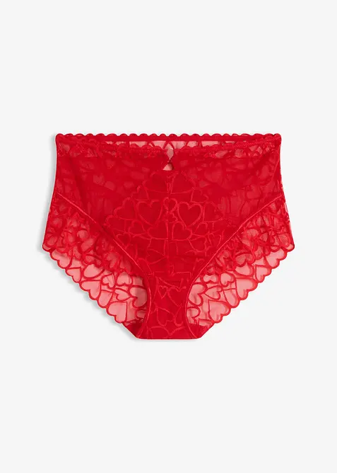 Culotte taille haute avec dentelle c&oelig;urs, bonprix