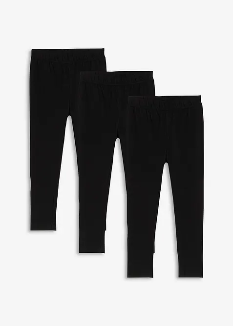 Lot de 3 leggings en coton extensible, bonprix