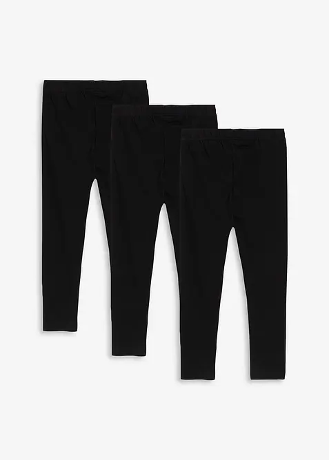 Lot de 3 leggings en coton extensible, bonprix