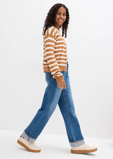 Jean large taille basse, bonprix