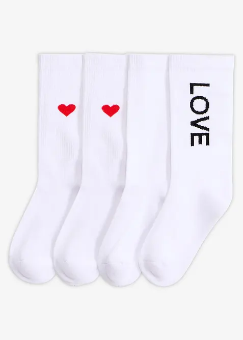 Lot de 4 paires de chaussettes avec coton, bonprix