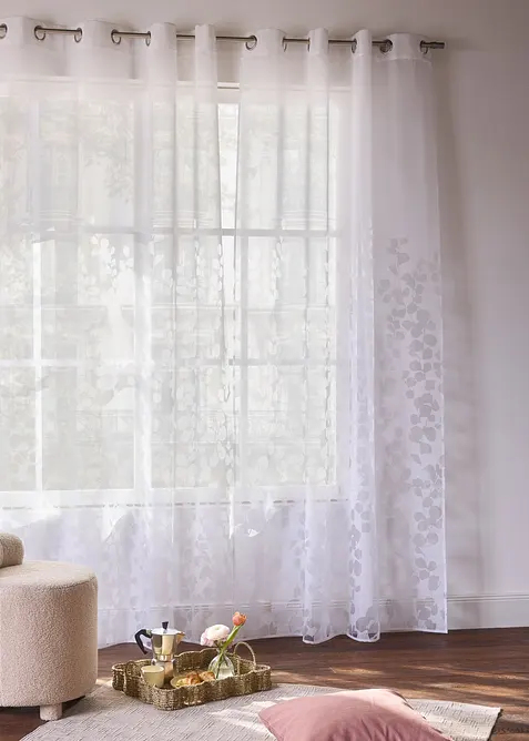 Voilage &agrave; motif d&eacute;vor&eacute; (1 pce), bonprix