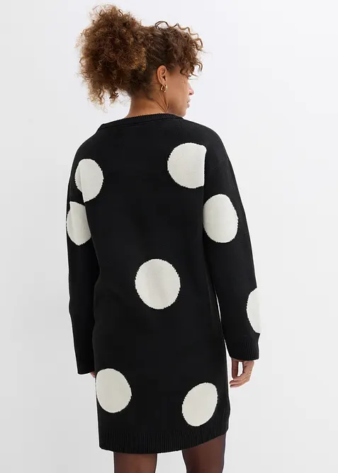 Robe oversize en maille &agrave; pois, bonprix