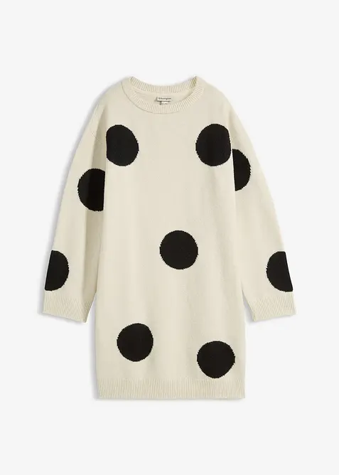 Robe oversize en maille &agrave; pois, bonprix