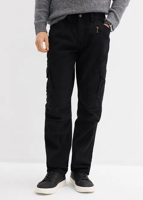 Pantalon cargo en coton robuste, coupe droite et loose, bonprix