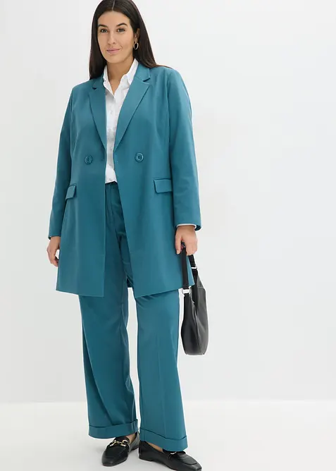 Blazer long &agrave; col V, manches longues, bonprix