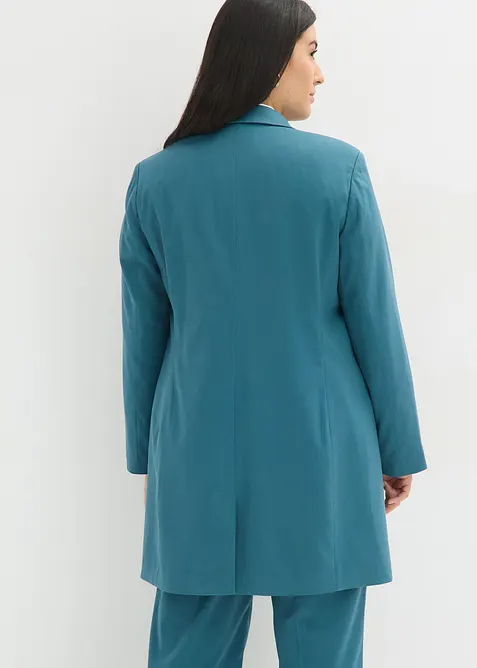 Blazer long &agrave; col V, manches longues, bonprix