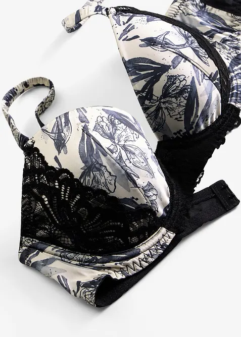 Soutien-gorge &agrave; coques en satin imprim&eacute;, bonprix